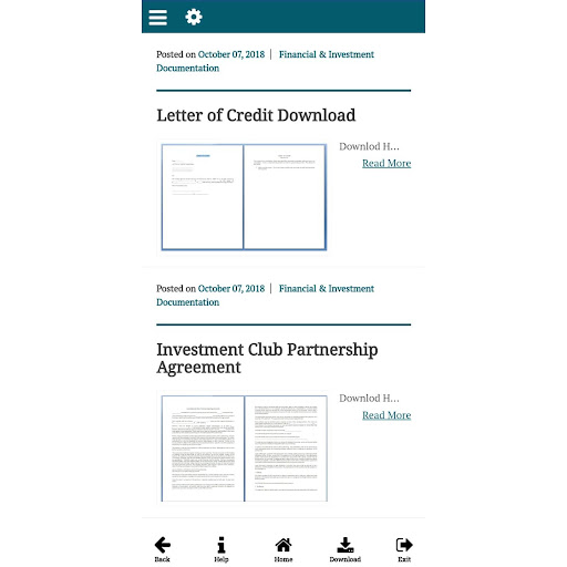 Finance & Investment Templates Screen 2