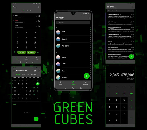 [EMUI 9.1]Green Cubes Theme Screen 2