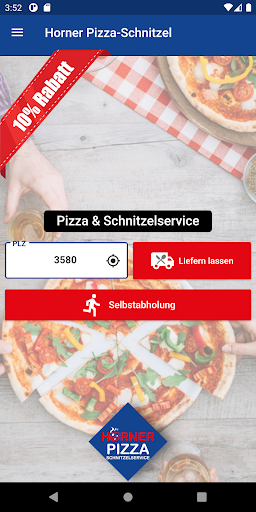 Android application Horner Pizza Schnitzelservice screenshort