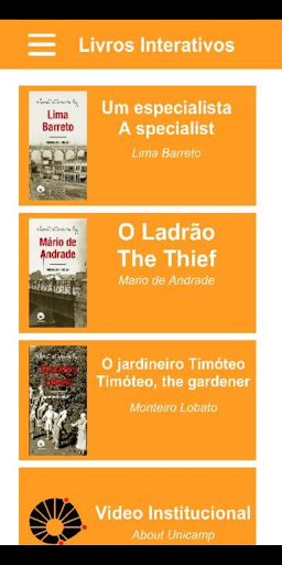 Android application Livros Interativos screenshort