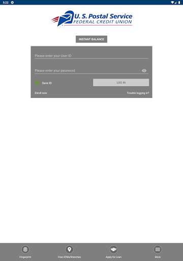 U. S. Postal Service FCU screenshot