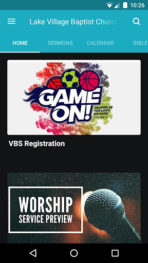 Android application Lake Village Baptist Church screenshort