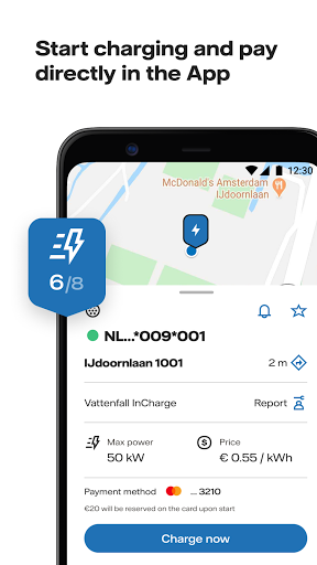 Screenshot of Vattenfall InCharge