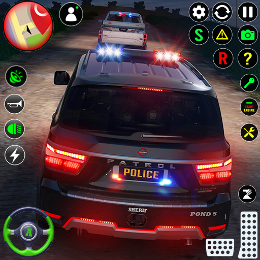Полицейская машина за рулем 3d