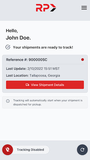 Android application RP Global Logistics screenshort