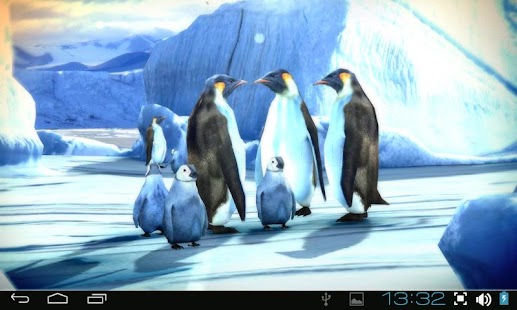 Captura de tela do papel de parede ao vivo do Penguins 3D Pro