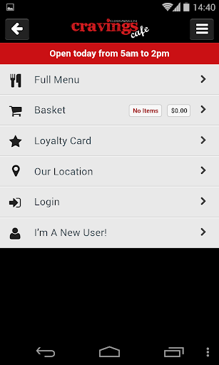Cravings Cafe Screen 2