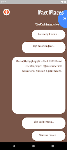 Android application Fact Places screenshort