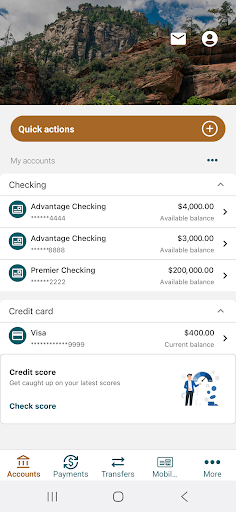 Screenshot of NB|AZ Mobile Banking