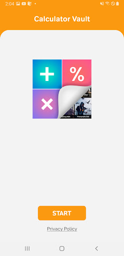 Android application Calculator Photo Vault screenshort