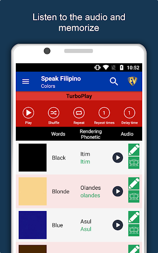 Screenshot of Learn Filipino Language App