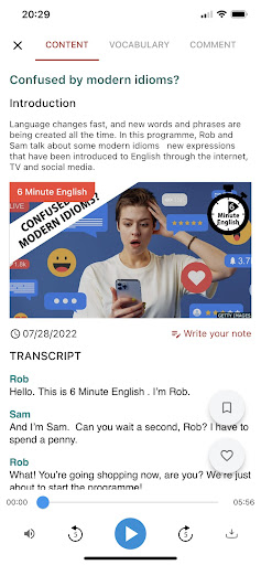 Screenshot of English Listening - 6mins