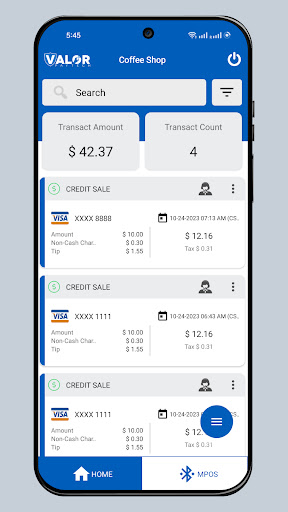 Android application ValorPay screenshort