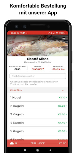 Android application Eiscafé Silano screenshort