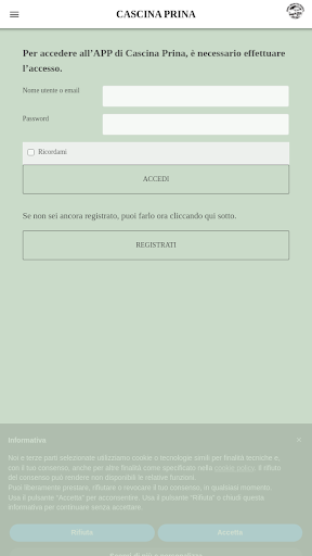 Android application Cascina Prina screenshort