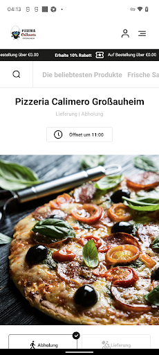 Android application Pizzeria Calimero Hanau screenshort
