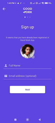 Android application Good Work screenshort