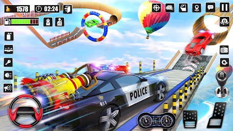 Police Car Racing : Mega Ramps