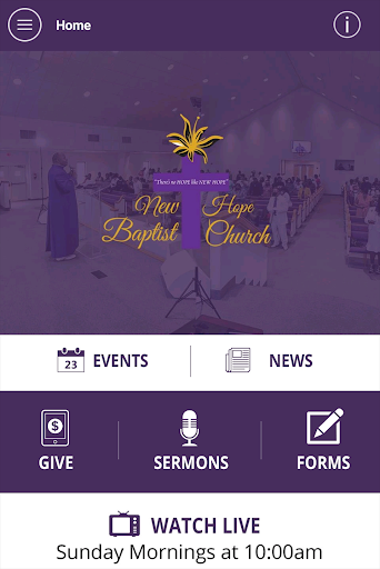 Android application New Hope Baptist Hampton VA screenshort