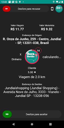 Android application Bora Sertão - Motorista screenshort
