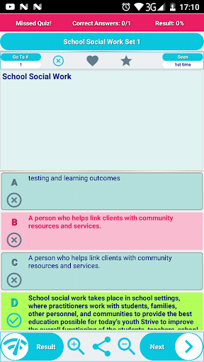 School Social Worker Exam Screen 2