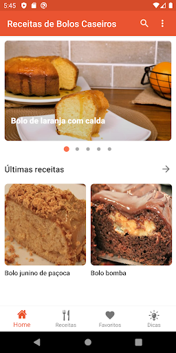 Android application Receitas de Bolos Caseiros (FO screenshort