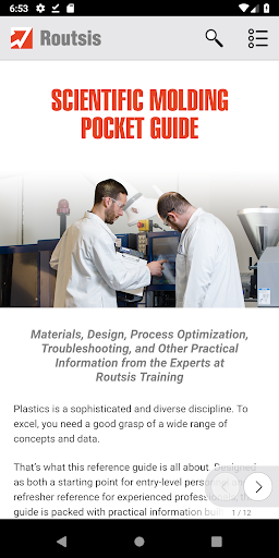 Android application Scientific Molding Guide screenshort