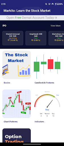Android application Markito - Live IPOs & Learn screenshort