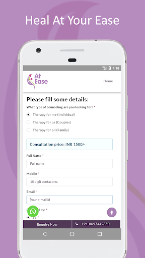 Android application AtEase - Mental Health Platfor screenshort