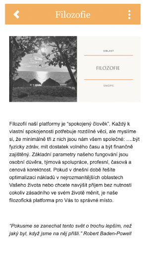 Android application SNOPS APLIKACE screenshort