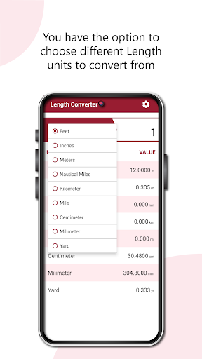 Length Converter -cm, m, feet Screen 3