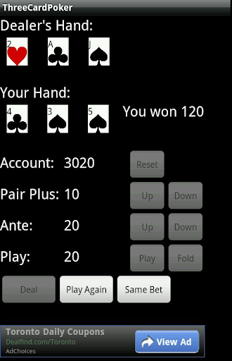 Three Card Poker Screen 3