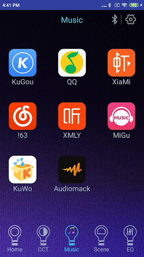 Android application music lighting screenshort