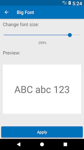 Big Font change font size Screen 2