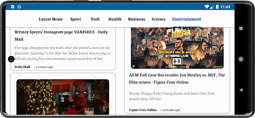 Android application News Flash screenshort