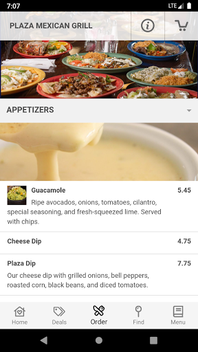 Android application Plaza Mexican Grill screenshort