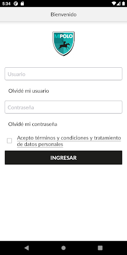 Android application MiPolo screenshort