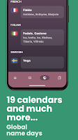 screenshot of Name day calendar
