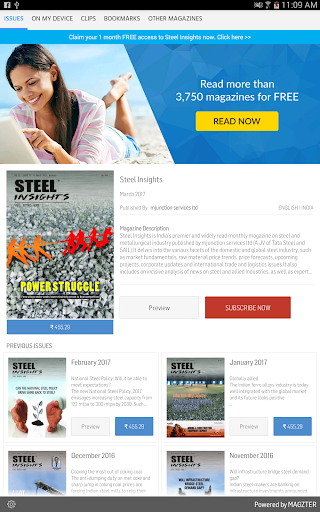 Android application Steel Insights screenshort