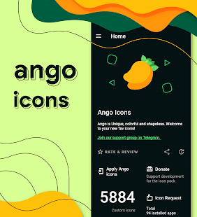 Zrzut ekranu pakietu ikon Ango