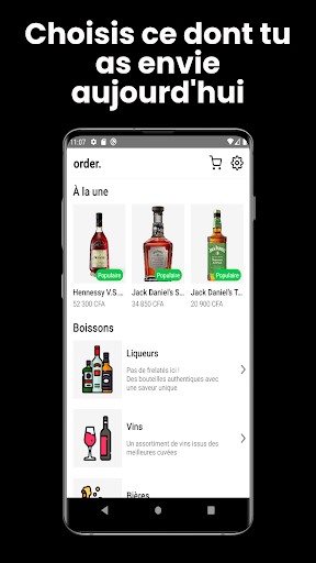 Android application order. screenshort