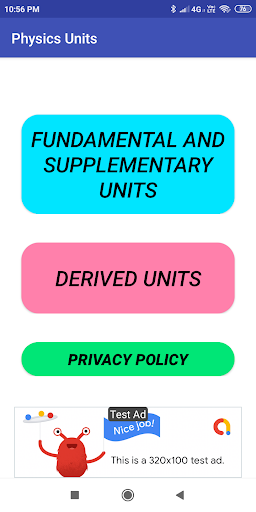 Android application Physics Units screenshort