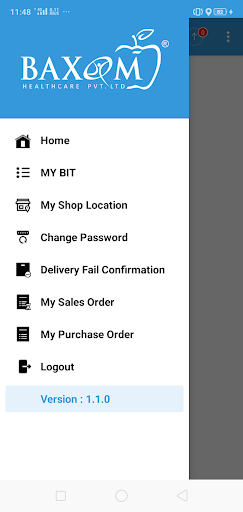 Android application BAXOM HEALTHCARE PVT LTD screenshort