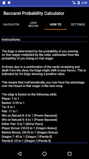 Baccarat Probability Calculator / u767eu5bb6u4e50u8ba1u7b97u5668 / ubc14uce74ub77c uacc4uc0b0uae30 screenshots 4