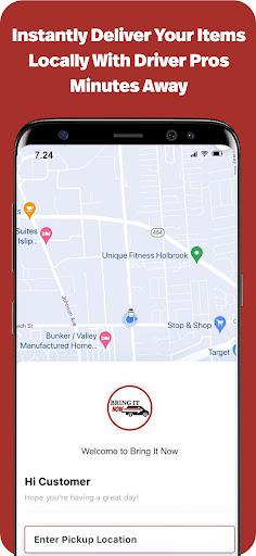 Android application Bring It Now Customer screenshort