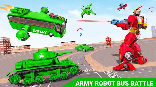 Army Bus Robot Car Game 3d 3