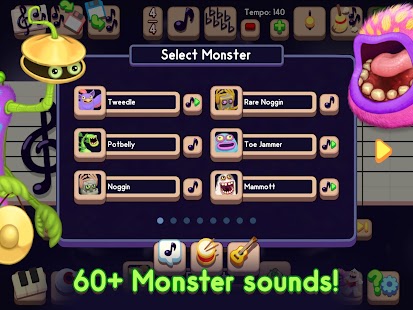 Captura de tela do compositor My Singing Monsters