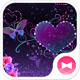 Butterfly Theme Violet Hearts icon