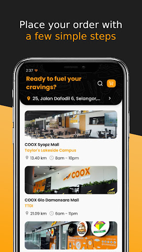 Android application COOX - Cloud Kitchen screenshort