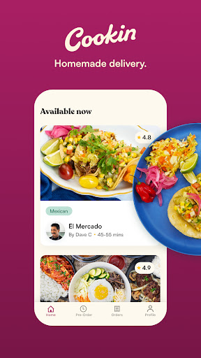 Android application Cookin: Homemade Food Delivery screenshort
